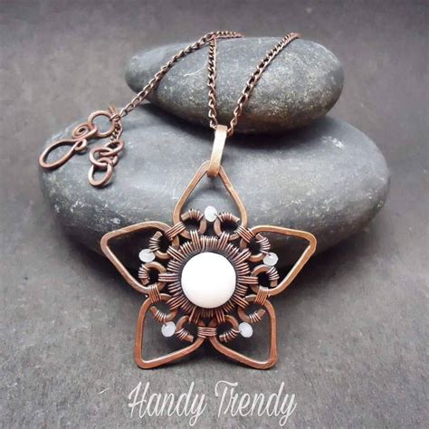 star pendant copper wire wrap jewelry celtic pendant unique etsy   wire wrapped