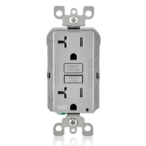 leviton gfwt gy  gfi slim outlet weather tamper resistant gray kitchen power pop ups