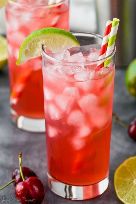 cherry lime vodka tonic shake drink repeat