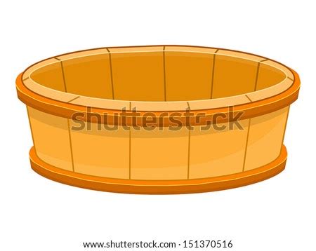 wood bucket isolated illustration  white background stock vector