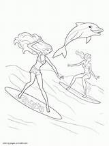 Kolorowanki Surfing Morindia Mermaid Tale sketch template