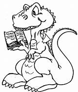 Reading Coloring Dragon Pages Book Outline Clipart Child Cliparts Kids Children Library Color Getdrawings Print Clip Getcolorings Printable sketch template