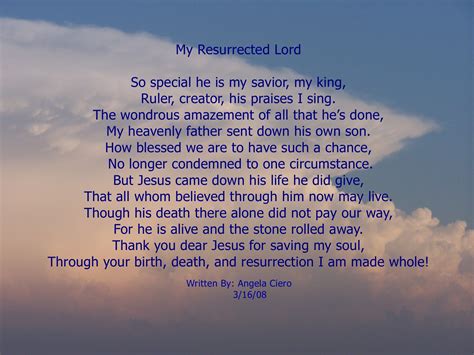 resurrected lord spirit filled gifts easter poems easter