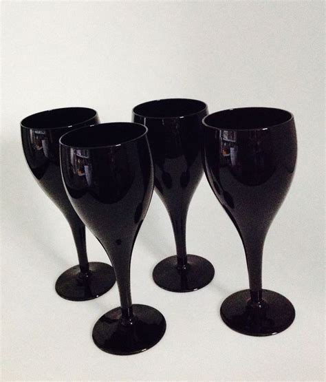 stunning black crystal wine glass set of 4 8 ounce wine etsy wine