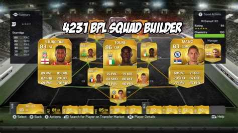 fifa  ultimate team  bpl squad builder youtube