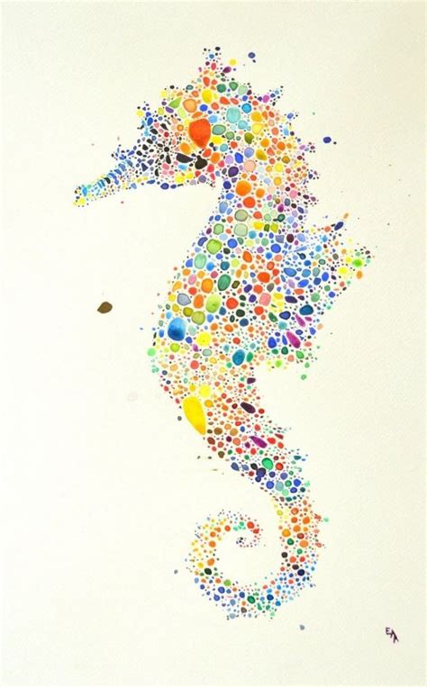 animal paintings   hundreds  colored dots animal paintings