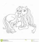 Paard Prinses Pegasus Haar Boek Kleurend sketch template