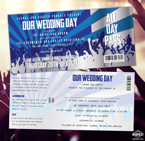 concert ticket wedding  party invitations wedfest