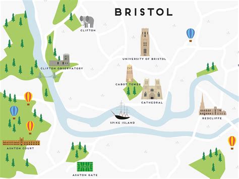 bristol map illustrated map  bristol print travel gifts etsy uk