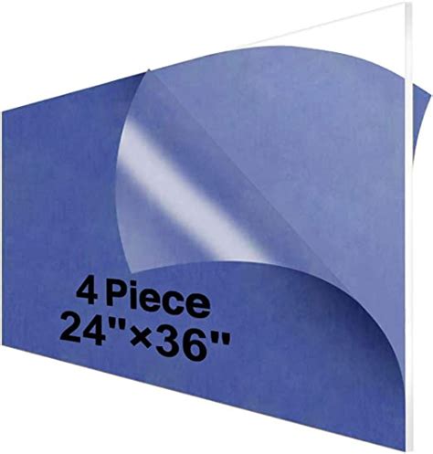 24x36 Acrylic Sheet For Protective Sneeze Guard Pack Of 4 Clear