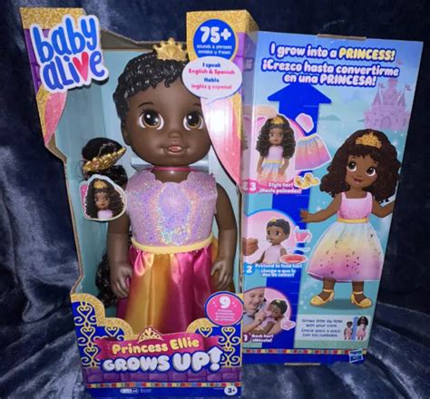 baby alive princess ellie grows  growing  talking baby doll black hair   picclick