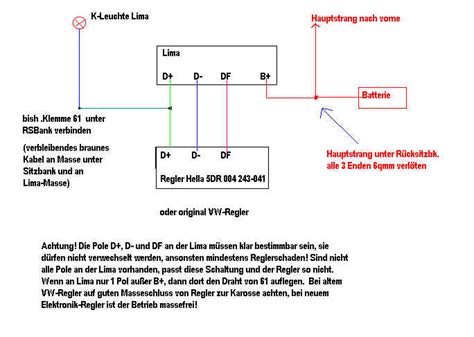 generatorregler schaltplan wiring diagram