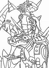 Digimon Wargreymon Metalgarurumon Coloring Pages Lineart Digimons Adventure Book Fanart Serie Animated Made sketch template