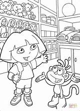 Coloring Dora Pages Toy Shop Store Explorer Clipart Drawing Kids Nick Jr Toys Printable Pet Cartoon Colouring Sheets sketch template