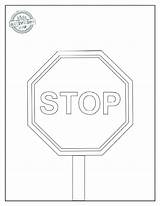 Stop Sign Coloring Pages Kids Traffic Signs Road Red Color Close Activities Lettering sketch template