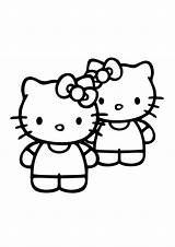 Hello Kitty Friends Coloring Pages Print Color Printable Drawing Colouring Vector Step Getdrawings Getcolorings Slim sketch template