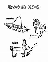 Coloring Mayo Cinco Pinata Sombrero Pages Maracas Drawing Celebrate Occasions Holidays Special Color Drawings Getdrawings sketch template