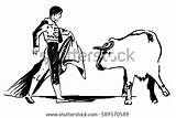 Bullfighting Matador Bullfighter Torero Corrida sketch template