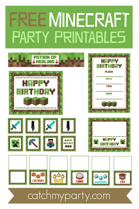layout birthday minecraft tarpaulin background kara  party ideas