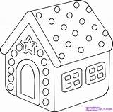 Coloring Gingerbread House Pages Printable Print sketch template