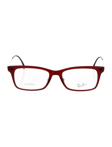 burgundy matte ray ban eyeglasses with square frames gunmetal logo at