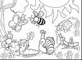 Coloring Pages Bug Insect Printable Bugs Butterfly Kids Color Spring Garden Print Ladybug sketch template