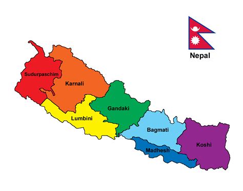 map  nepal  province names clipart nepal