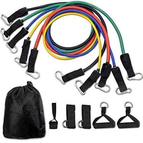 resistance bands set  exercise bands  door anchor handles waterproof carry bag  level