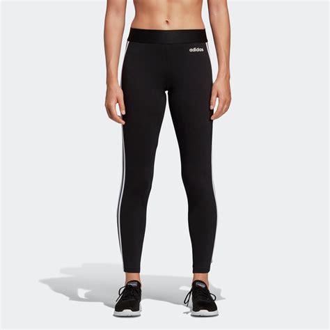 adidas legging voor dames  stripes slim fit zwart decathlon