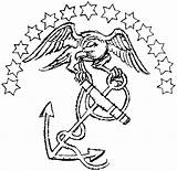 Marine Emblem Corps Ega Eagle Anchor Logo Globe Drawing Marines Usmc States United Clip Tattoo Old Button Military Edc Insignia sketch template