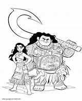 Moana Coloring Pages Printable Maui Color Print Disney Pretty Look Other Birijus sketch template