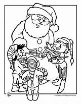 Elves Santas sketch template