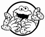 Coloring Cookie Cookies Monster Pages Eating Kids sketch template
