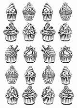 Coloring Cupcakes Pages Cakes Adults Cupcake Cup Color Adult Twenty Good Justcolor Et Printable Coloriage Gratuit Cake Mandala Print Waiting sketch template