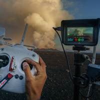 drone video captures close   erupting volcano wired uk