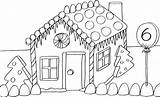 Gingerbread Coloring House Pages Print sketch template
