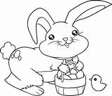 Easter Bunny Coloring Pages Cute Kids Printable sketch template