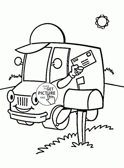 post truck coloring page  kids transportation coloring pages