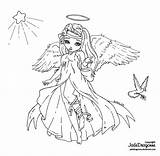Lineart Jadedragonne Deviantart Peace Angel sketch template