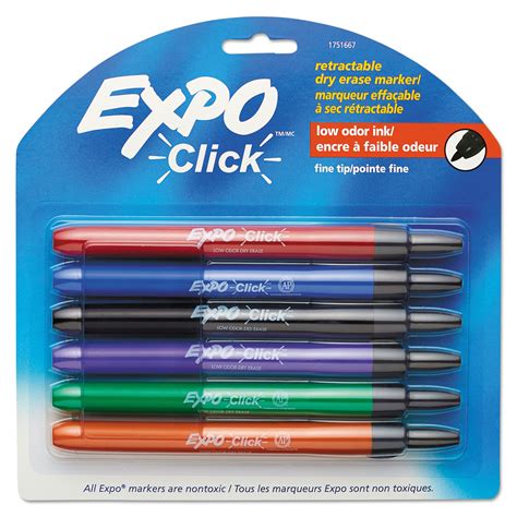 expo expo click dry erase markers fine tip assorted set office