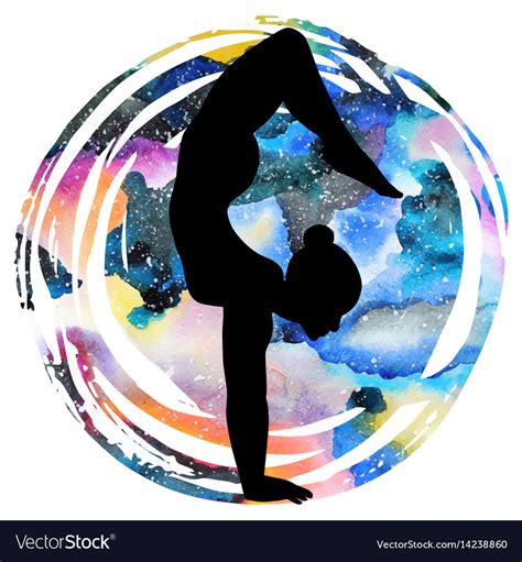 women silhouettearm balance scorpion yoga pose vector image