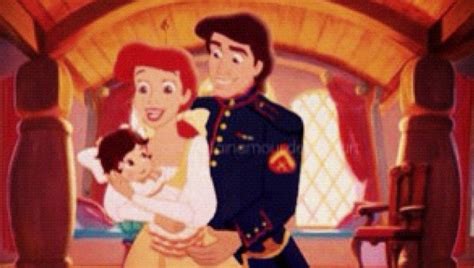 Princess Ariel Holding Her Daughter Melody In Her Arms While Prince
