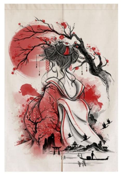 Dressing Rideau Japonais Shogun Japon Dessin De Geisha Dessin