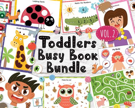 busy book bundle  toddlers  vol  printable activity book