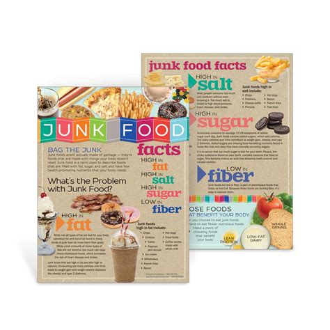 junk food facts handouts nutrition education visualz