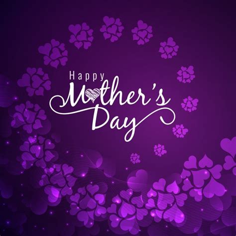 purple mothers day design with flowers free vector