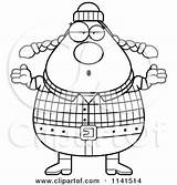 Lumberjack Chubby Careless Shrugging Female Clipart Cartoon Thoman Cory Outlined Coloring Vector 2021 sketch template