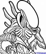 Alien Coloring Pages Xenomorph Drawing Predator Vs Sheets Drawings Printable Classic Color Colouring Line Avp Board Horror Adult Print Aliens sketch template