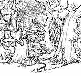 Forest Coloring Pages Enchanted Kids Scary Drawing Trees Haunted Printable Tree Getdrawings Getcolorings Print sketch template