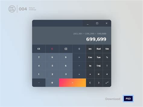 calculator ui template  design resources